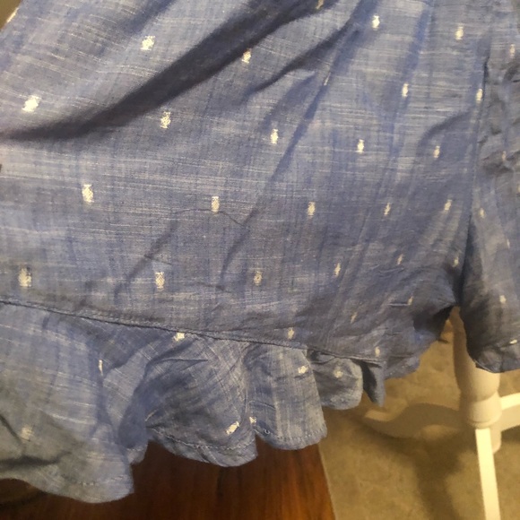 EUC AEO Chambray print Romper Sz L - Picture 8 of 13